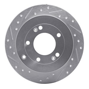 Hyundai AZERA Brake Rotor (1) - Rear Left - R1 Concepts - Drilled & Slotted - Silver - `06-`09